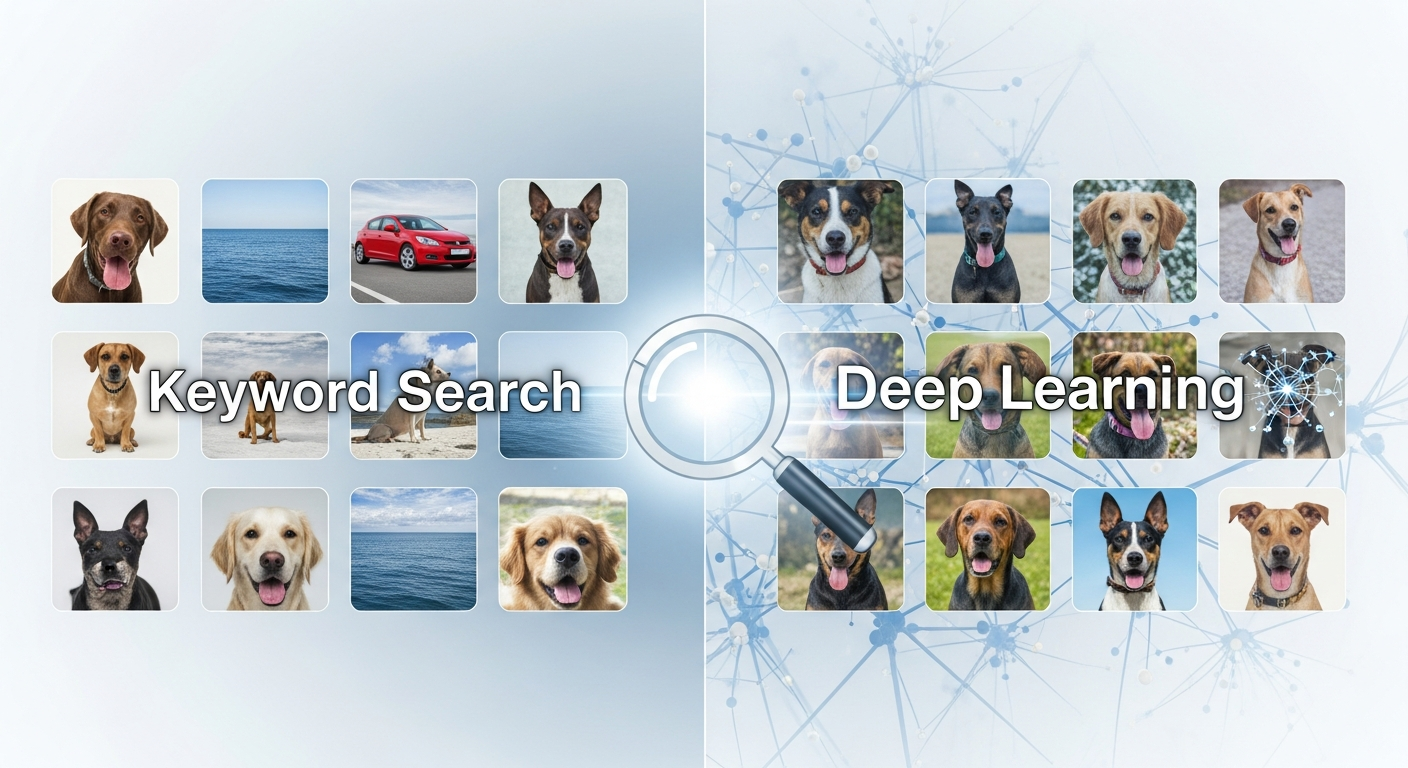 Meta Description: Discover powerful image search techniques in deep learning. Learn how modern tools find similar images fast and accurately using smart computer methods. Easy guide for everyone. What Are Image Search Techniques? Image search techniques help computers find pictures that look alike. You upload one photo, and the system shows similar ones. These methods look at the picture itself, not just words. Deep learning makes these techniques much better. It uses smart computer brains called neural networks. They learn from millions of images to understand what is in a photo. Today, tools like Google Images use these ideas. You can search with a picture of a dog and find more dogs. It works for clothes, places, or anything visual. These techniques are growing fast. They help in shopping, medicine, and fun apps. Everyone can use them easily now. How Traditional Image Search Worked Old image search used simple rules. Computers looked at colors in the picture. They checked shapes or patterns too. One old method was SIFT. It found key points in images. These points stayed the same even if the photo changed size. Another was color histograms. It counted how much red, blue, or green was in the photo. Similar colors meant similar images. But these had problems. They missed deep meaning. A red apple and red car looked alike, but they are different. Traditional ways were slow for big collections. They needed hand-made rules. Deep learning fixed many of these issues. Why Deep Learning Changed Everything Deep learning uses layers of computer neurons. These layers learn features step by step. First layers see edges, later ones see objects. It trains on huge data sets like ImageNet. This has millions of labeled photos. The model learns without hand rules. Deep learning understands meaning better. It knows a cat from a dog, even in new poses. Results are more accurate. Searches find exact matches fast. It handles changes in light or angle well. Now, image search feels magic. Upload a shoe photo, get the same shoe online. Key Part: Convolutional Neural Networks Convolutional Neural Networks or CNNs are the star. They are made for images. CNNs use filters to scan photos. Filters find edges first. Then corners, textures. Deeper layers spot faces or objects. Popular CNNs include ResNet and VGG. They have many layers. Pre-trained ones work great right away. In image search, CNNs make embeddings. These are number lists that describe the photo. Similar photos have close numbers. This makes finding matches easy. CNNs are fast on computers with GPUs. They power most modern image search tools. Making Image Embeddings Embeddings are the secret sauce. A deep model turns a photo into a vector. Vectors are lists of numbers. For example, a 2048-number list. Each number shows a feature strength. Pre-trained models like EfficientNet do this well. You remove the last layer. Use the middle output as embedding. Embeddings capture meaning. Two cat photos have similar vectors. A cat and dog have different ones. This is better than old color counts. It understands real content. Measuring How Similar Images Are After embeddings, measure distance. Close distance means similar images. Common ways are cosine similarity. It looks at vector angle. Euclidean distance checks straight line length. Cosine works best for images. It ignores size differences. Some use hashing. Turn vectors into short codes. Search fast even with billions of photos. Tools like FAISS help here. They find nearest neighbors quickly. Building a Content-Based Image Retrieval System Content-Based Image Retrieval or CBIR uses these techniques. First, index all images. Make embeddings for each. Store them in a database. Use vector search tools. When you query, make embedding for your photo. Search for closest vectors. Show top matches. Rank by similarity score. This is how reverse image search works. No text needed. Transfer Learning Makes It Easy Transfer learning uses ready models. Train on big data once. Then use for your task. No need for huge computers. Fine-tune a little if needed. Models like CLIP are special. They link images and text. Search with words or photos. This saves time. Anyone can build image search now. It boosts accuracy too. Pre-trained models know a lot already. Real World Uses of These Techniques In shopping, find products by photo. Upload a dress, get buy links. In medicine, search for similar scans. Help doctors find cases. For photos, organize your library. Find duplicates or similar shots. In security, match faces or objects. Fun apps find art styles or memes. These techniques touch many areas. They make life easier. Challenges Still There Big data needs fast search. Billions of images slow things down. Models can have bias. Train data affects fairness. Privacy matters. Face search raises issues. Storage costs money. Embeddings take space. New methods fix these step by step. Better hashing and compression help. Future of Image Search Techniques Future looks bright. Multimodal models mix text and images. Faster hardware helps. More accurate too. Real-time search on phones. Augmented reality links. Point camera, get info. Deep learning keeps improving. Image search will amaze us more. Conclusion Image search techniques in deep learning are powerful tools. They let computers see like us. From simple colors to smart embeddings, progress is huge. You can try them today. Use apps or build your own. Start exploring image search techniques now. Upload a photo and see the magic. Dive into deep learning for more fun and useful results. Take action today and boost your visual searches!
